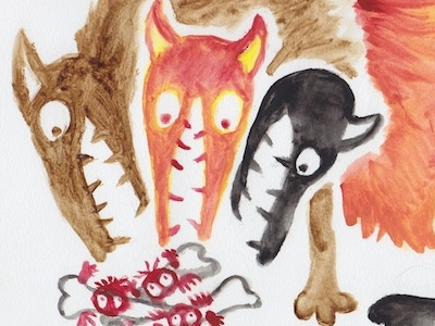 Hell #1 graphic minimal monsters painting watercolour