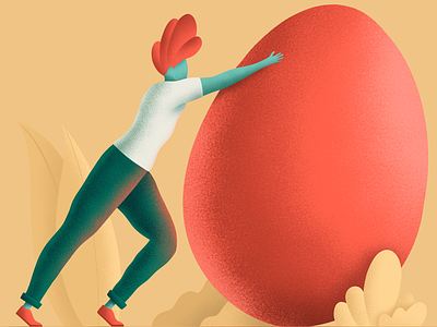 Rolling an Easter egg art character creativity design digital art illustration procreate sketch