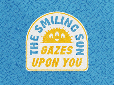 Smiling Sun Sticker character hobeaux optimism patch pointillism sticker sun texture true grit texture supply