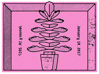 Plantillo distress halftone illustration plant texture