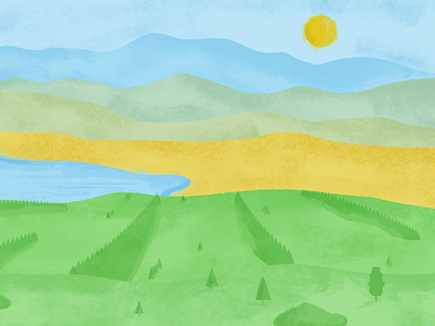 Those Rolling California Hills animation digital good times illustration landscape sunny day texture