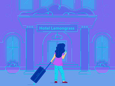 Hotel and the Big Hair artificial intelligence digital hotel illustration travel