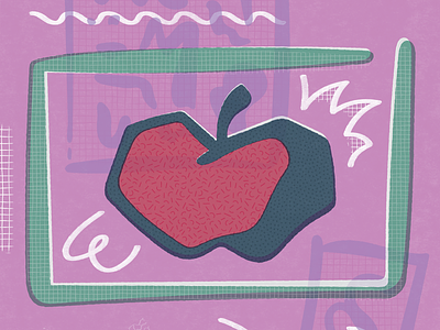Putting out the Vibe apple digital distressed fruit gig illustration pattern texture