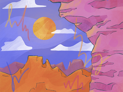 Scenic Scribbler cliff cliffs desert illustration landscape plateau procreate scribble texture