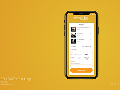 Credit Card Checkout - Daily UI challenge 002 checkout page dailyui 002 iphone xs