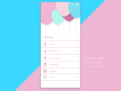 Settings page - Daily UI