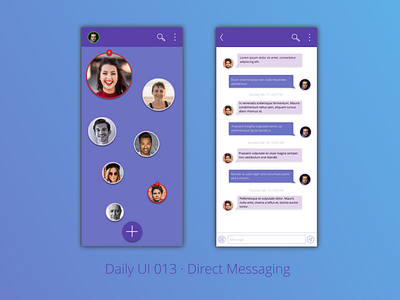 Direct Messaging - Daily UI 013 bubbles concept concept app dailyui013 design direct messaging message app ui