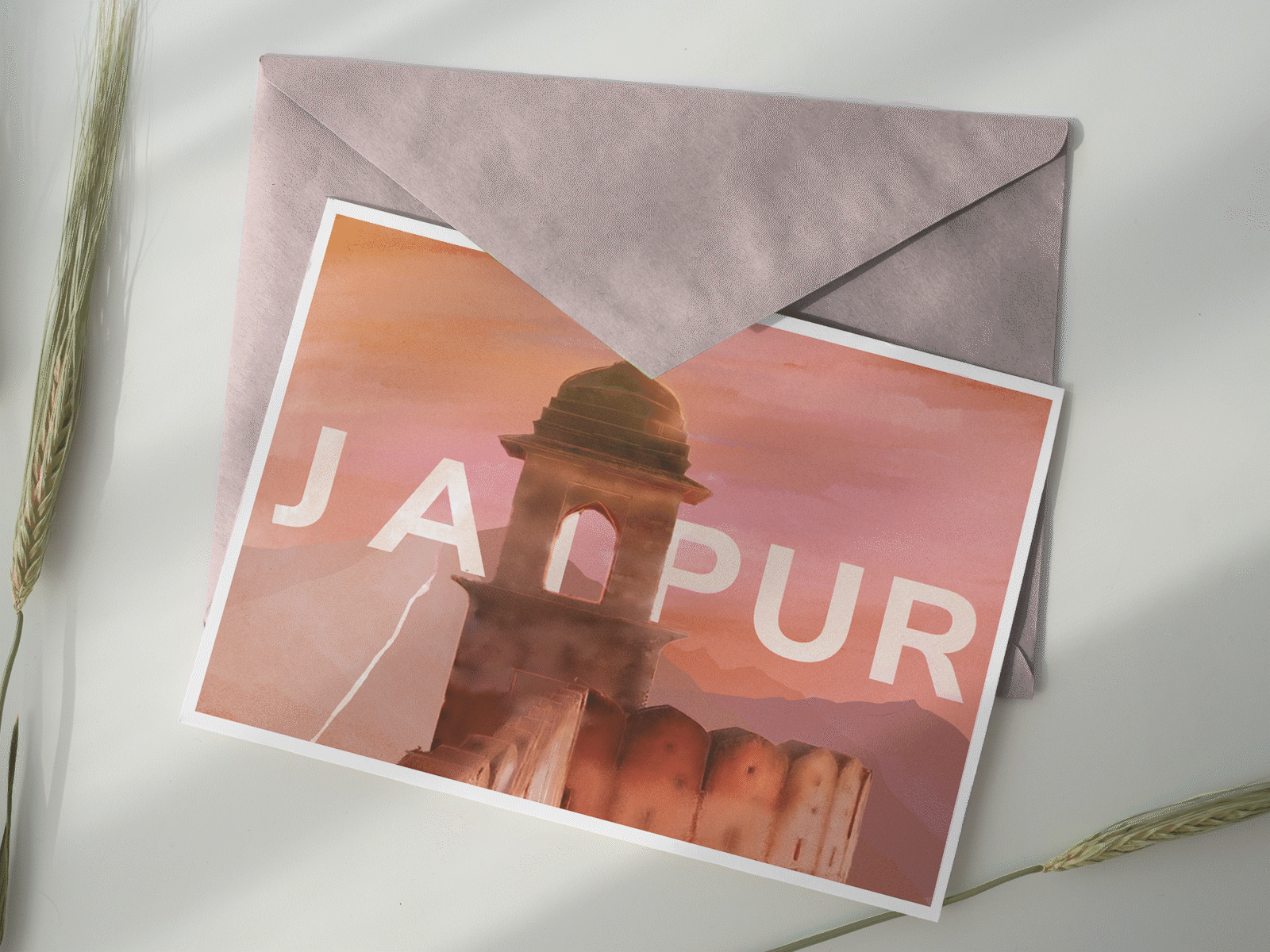 Post card from Jaipur, Rajasthan card card design gif animated illustration illustration art india jaipur neutral rebounds