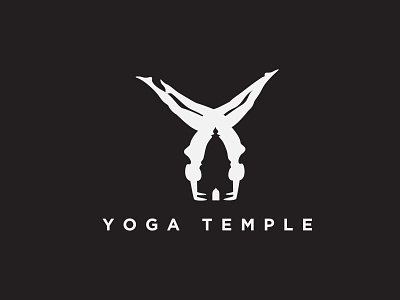 Yoga Temple Logo black branding clever yoga logo creative yoga logo dark illustration logo logo designer meaningful minimalist logo negative space popular smart temple top trending women yoga yoga yoga business yoga girl