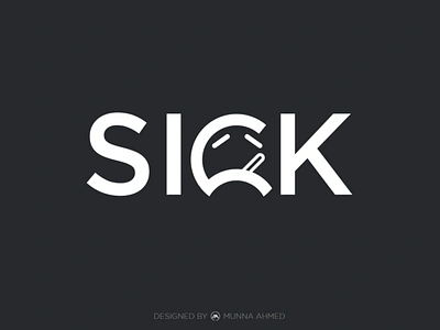 Sick logo design brand clever logo design clever sick logo creative creative sick logo emotion illness logo logo design logodesign meaningful logo minimalist logo sad sick text logo simple typography