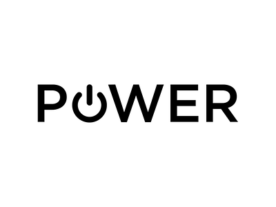 POWER logo black button clever logo clever power logo creative power logo logo design meaningful logo minimal minimalist power logo power power on logo power switch power text logo simple typography