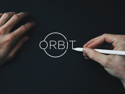 ORBIT LOGO MOCKUP creative orbit logo dark hand drawn logo logo mockup logo presentation orbit orbit logo orbit logo design orbit logo mockup orbit mockup sketch mockup