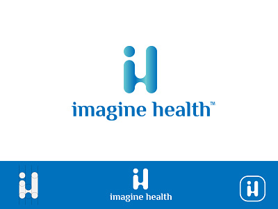 IH logo design app icon brand branding health logo logo design ui ux