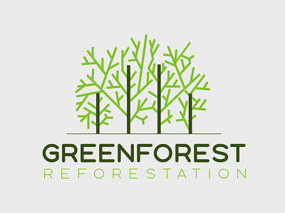 Forest Logo Design app icon brand branding forest logo green icon line art logo minimal logo reforestation tree ui