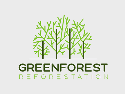 Forest Logo Design app icon brand branding forest logo green icon line art logo minimal logo reforestation tree ui