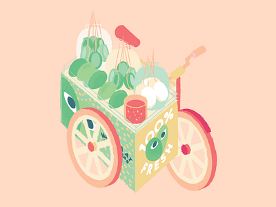 PH Street Food - Manggoes and Jicama art design illustration