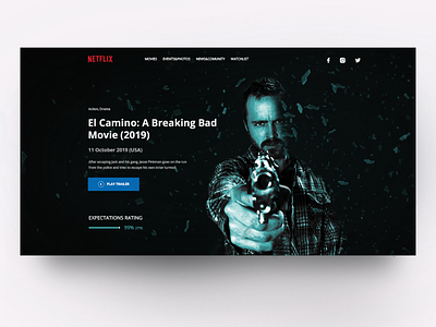 El Camino: A Breaking Bad movie breackingbad design elcamino landingpage movie ui ux uxui webdesign