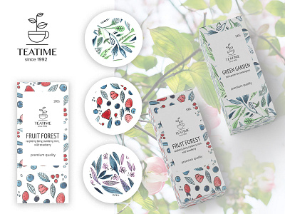 Tea product design Teatime branding design flower green illustration logo packing packing design premium product product branding tea tea logo tea packaging