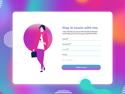 Contact panel character art contact design gradient gradient background gradient button gradient color gradient color inspiration illustration list page typography ui ux vector