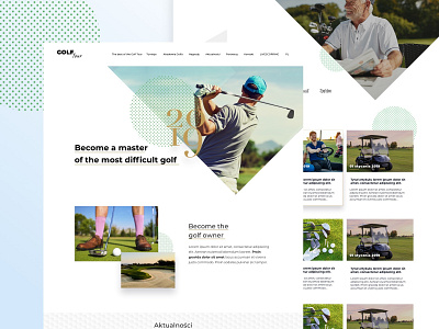 Golf website branding golf golf club golfer landing landscape news news feed news website shape triangle triangles ui ux web design webdesign website website design