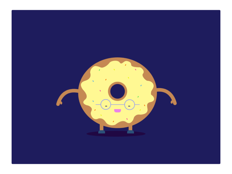 Happy Donut animation illustration motion animation principle sketch vector