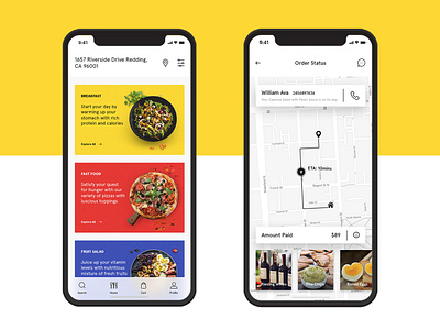 Food Delivery App Design for a Startup android app delivery app design food ios iphone listing location map mobile ordering app ui ux