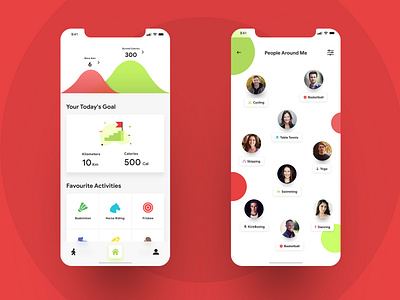 Walkato - Fitness App UI Design activity android app community design fitness health interface ios iphone mobile tracking ui ux