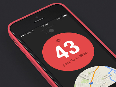Dabb app circle clean dark data iphone location map simple