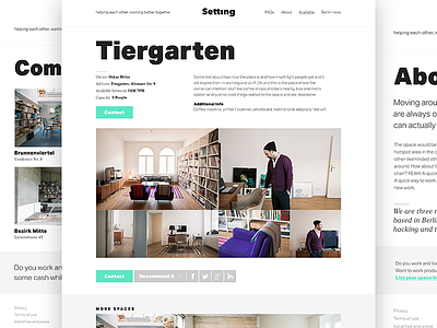 Setting clean grid office photography startup typography website