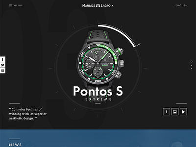 Maurice Lacroix Home page Concept banner dark jewelry luxury slider time watch website