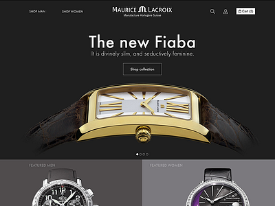 Maurice Lacroix 1 black e shop grid jewelry luxury minimal slider watch website