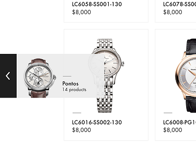 Maurice Lacroix e shop grid jewelry luxury minimal slider watch website