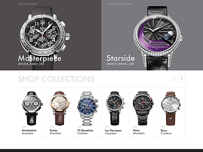 Maurice Lacroix e shop grid jewelry luxury minimal slider watch website
