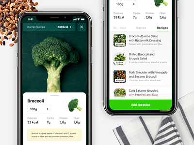 Food Scanning App ai app application ar camera chart data fitness food groceries health ios iphone iphonex list view nutrition recipe scanner ui ux