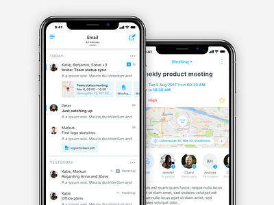 BSM iPhone App - Email, Meeting detail app detail view email ios iphone list meeting project management task tasklist todo ui ux