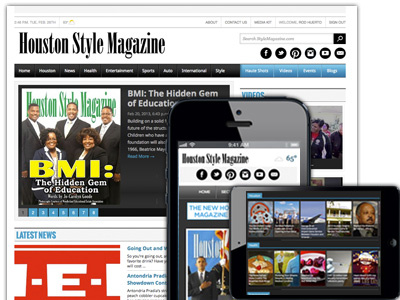Magazine Publisher mobile responsive design tablet web web design