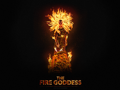 The Fire Goddess design fire flame goddess hell illustration manipulation rock woman