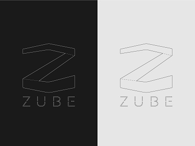 ZUBE Sketchs blackandwhite logo logotype monogram sketch