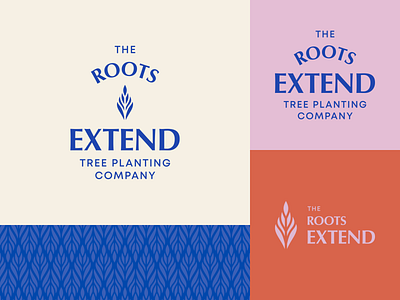 The Roots Extend branding design flat illustrator logo logotype minimal minimalism pastel vector