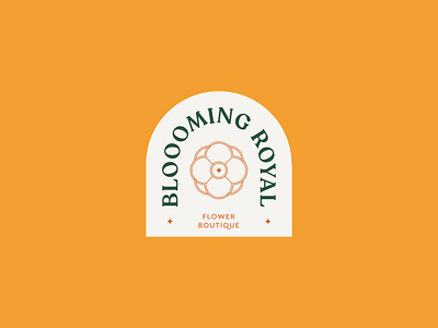 Blooming Royal branding design flat flower flowers icon logo logotype minimal minimalism minimalist minimalistic orange pastel vector