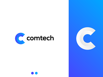 Comtech blue branding c c letter design flat icon illustrator logo logodesign logotype minimal minimalism minimalist minimalistic vector