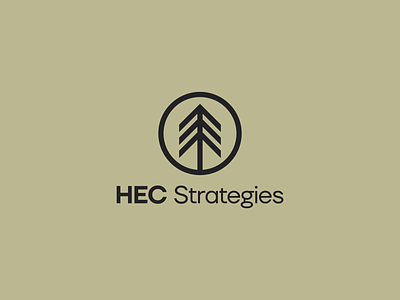 HEC Strategies branding design flat green ground icon logo logotype minimal minimalism minimalist minimalistic pine pine tree tree vector