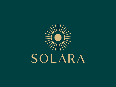 Solara branding design elegant flat gold green logo lux luxury minimal minimalism minimalistic rich vector