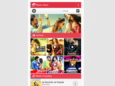 Bollywood Songs in Music Store android app application creative interface ios iphone mockup template ui web website