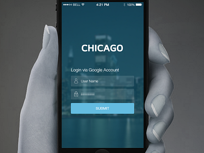 Chicago city's City Wi-Fi Login Page app application home interface ios ios7 ios8 login mockup ui ux