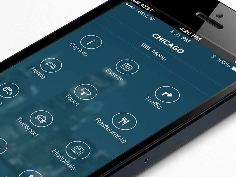 Chicago Menu app application interface ios mockup ui ios7 ios8 menu login ux
