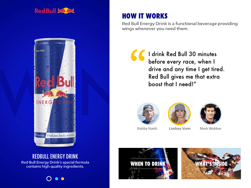 Red Bull Product page
