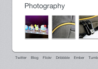 Flickr badge css3 flickr footer photography webdesign