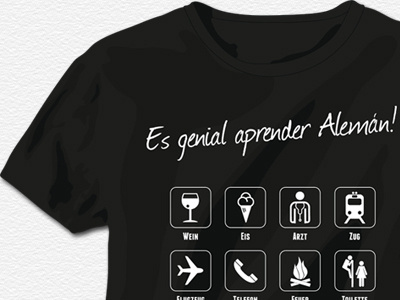 Es genial aprender Alemán! deutsch español shirt symbols