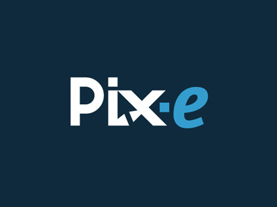 Pix E app flat icon logo vector